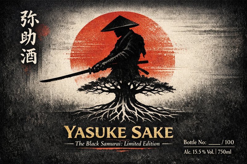 Yasuke sake front label